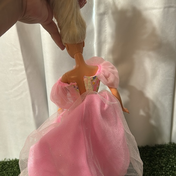 OLD VINTAGE 1966 ORIGINAL BARBIE DOLL TOY PINK DRESS WITH BUTTERFLIES - Picture 5 of 5